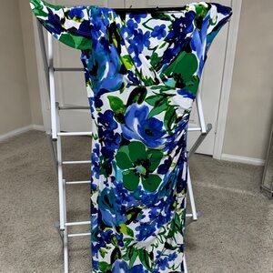 Calvin Klein Floral Blue and Green Women's Dress